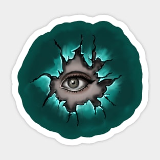 Creepy gaze of curiosity Sticker